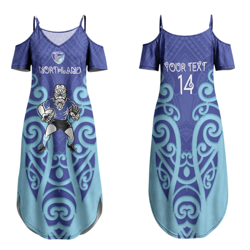 Northland Custom Rugby New Zealand Family Matching Summer Maxi Dress and Hawaiian Shirt Aotearoa Maori Pukana Tiki Mascot