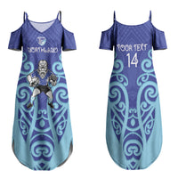 Northland Custom Rugby New Zealand Family Matching Summer Maxi Dress and Hawaiian Shirt Aotearoa Maori Pukana Tiki Mascot