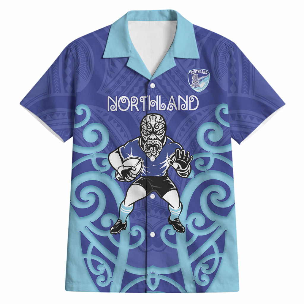 Northland Custom Rugby New Zealand Hawaiian Shirt Aotearoa Maori Pukana Tiki Mascot