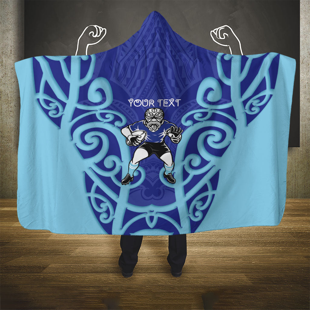 Northland Custom Rugby New Zealand Hooded Blanket Aotearoa Maori Pukana Tiki Mascot