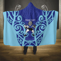 Northland Custom Rugby New Zealand Hooded Blanket Aotearoa Maori Pukana Tiki Mascot