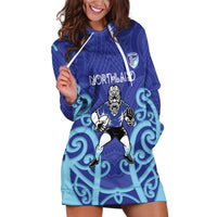 Northland Custom Rugby New Zealand Hoodie Dress Aotearoa Maori Pukana Tiki Mascot