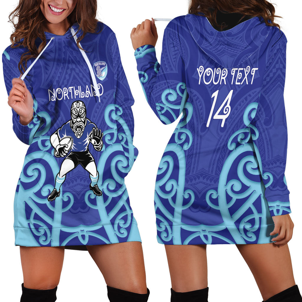 Northland Custom Rugby New Zealand Hoodie Dress Aotearoa Maori Pukana Tiki Mascot