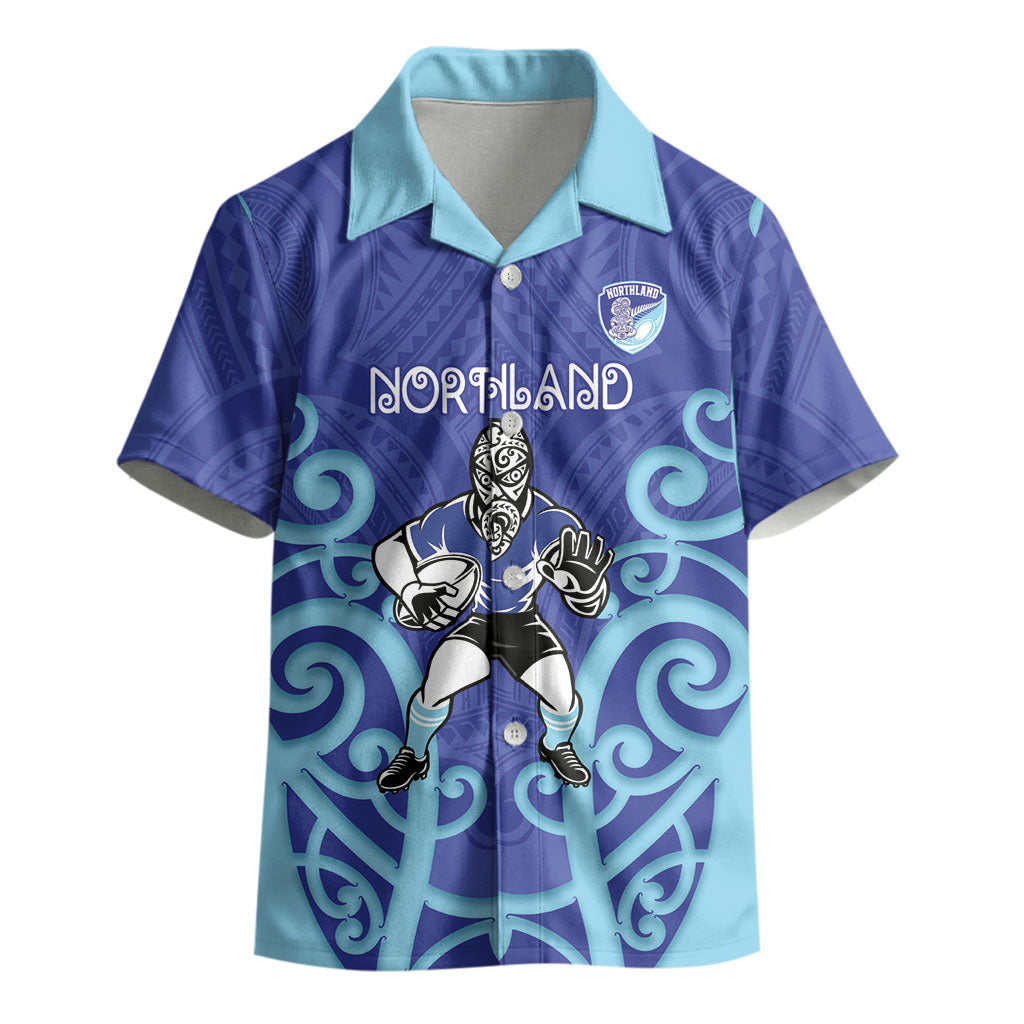 Northland Custom Rugby New Zealand Kid Hawaiian Shirt Aotearoa Maori Pukana Tiki Mascot