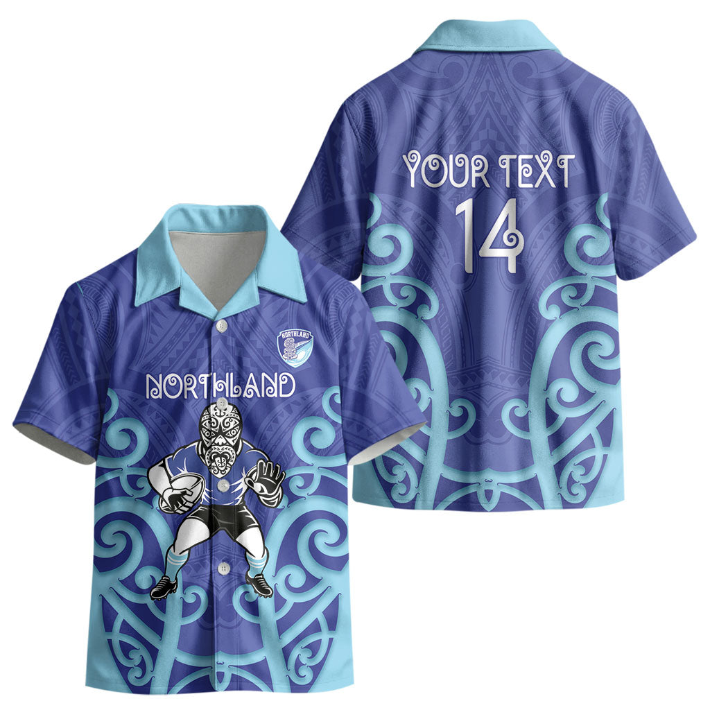 Northland Custom Rugby New Zealand Kid Hawaiian Shirt Aotearoa Maori Pukana Tiki Mascot