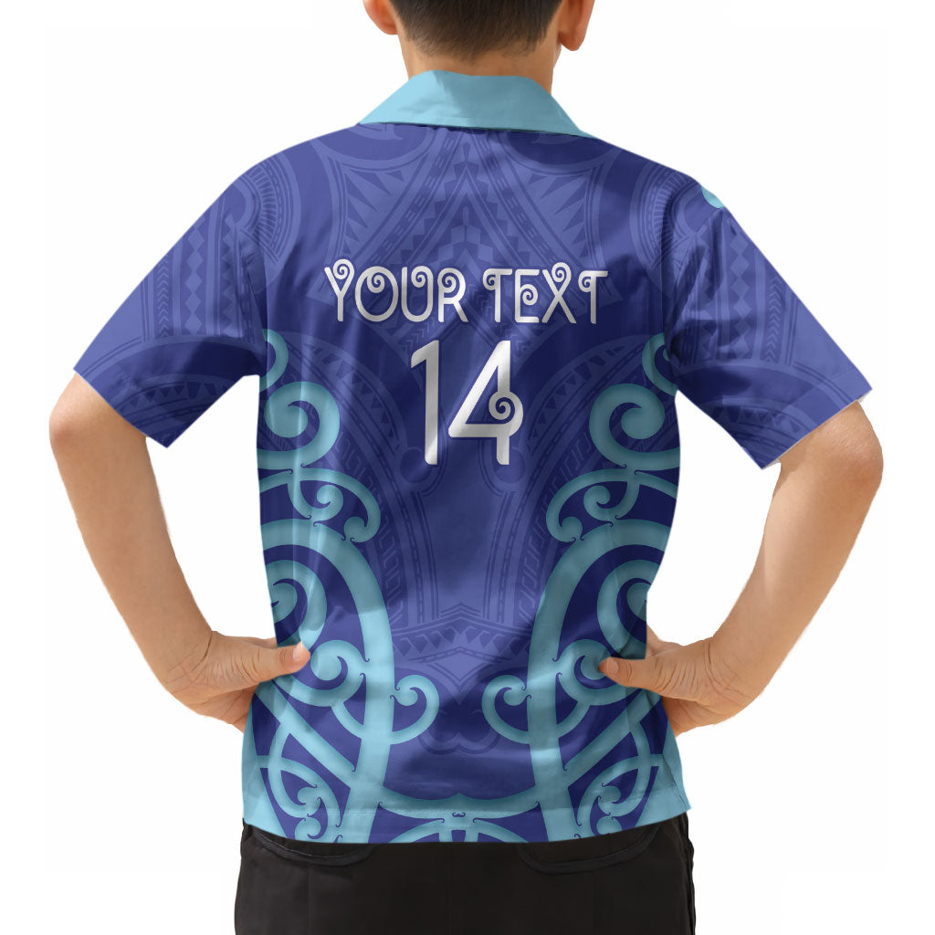 Northland Custom Rugby New Zealand Kid Hawaiian Shirt Aotearoa Maori Pukana Tiki Mascot