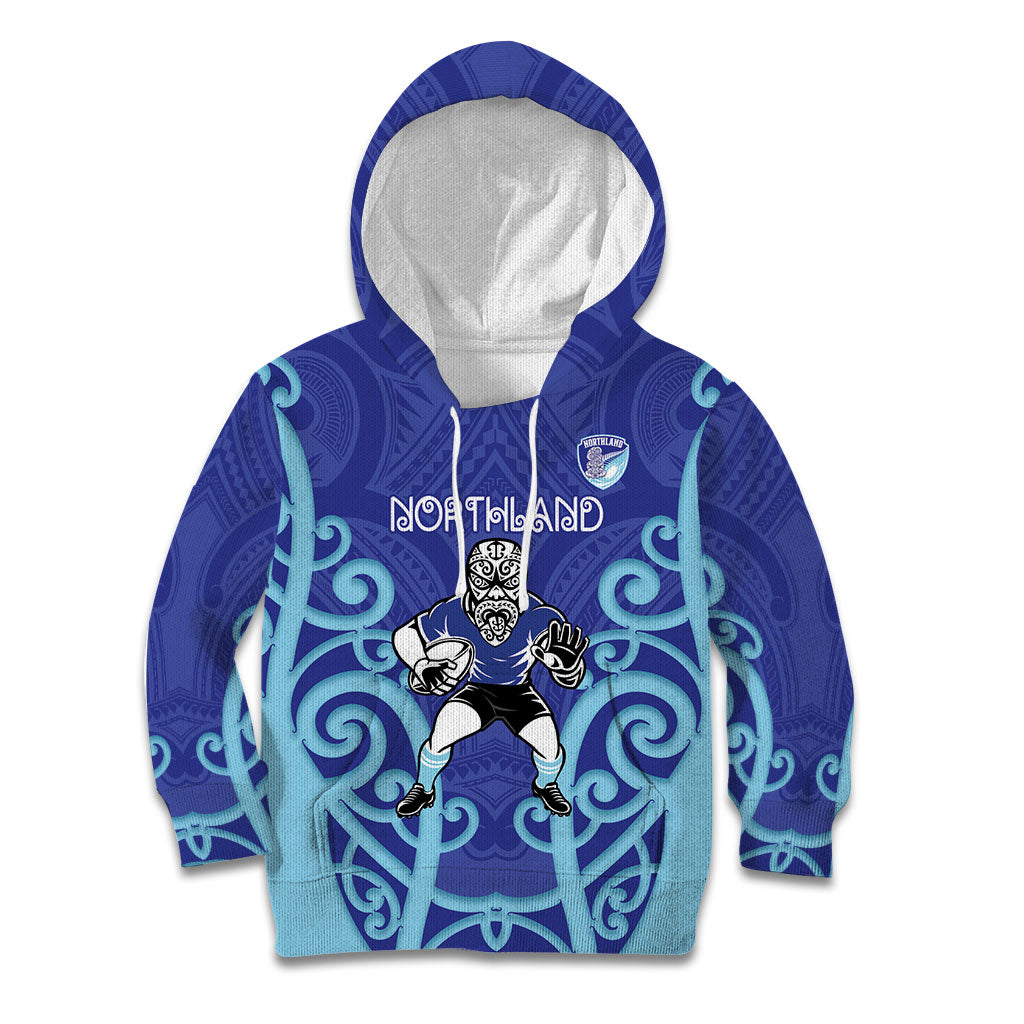 Northland Custom Rugby New Zealand Kid Hoodie Aotearoa Maori Pukana Tiki Mascot