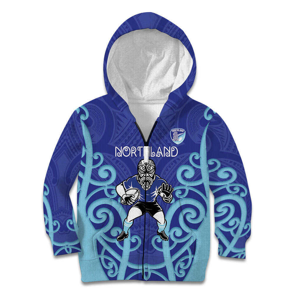 Northland Custom Rugby New Zealand Kid Hoodie Aotearoa Maori Pukana Tiki Mascot