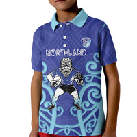 Northland Custom Rugby New Zealand Kid Polo Shirt Aotearoa Maori Pukana Tiki Mascot