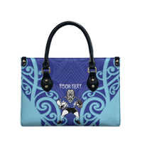 Northland Custom Rugby New Zealand Leather Bag Aotearoa Maori Pukana Tiki Mascot