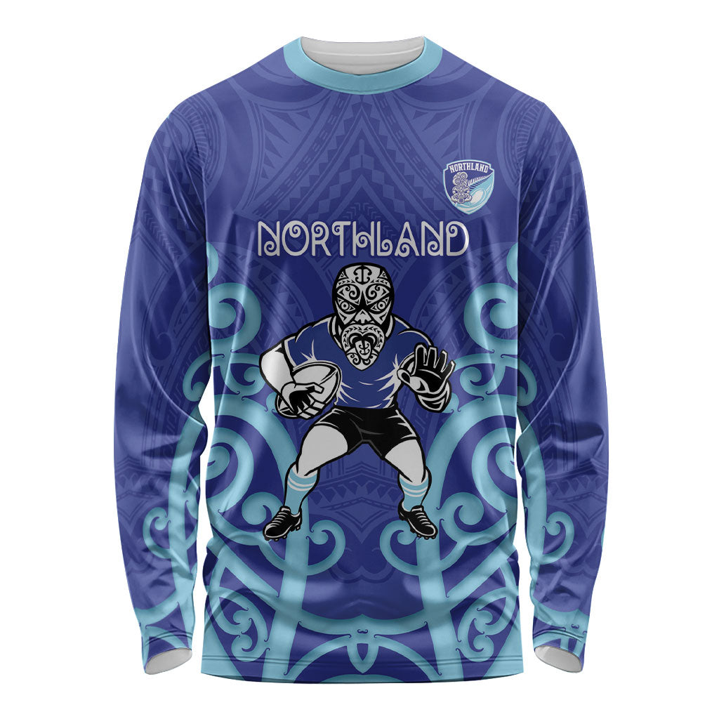 Northland Custom Rugby New Zealand Long Sleeve Shirt Aotearoa Maori Pukana Tiki Mascot