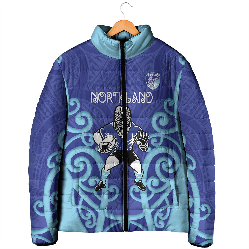 Northland Custom Rugby New Zealand Padded Jacket Aotearoa Maori Pukana Tiki Mascot