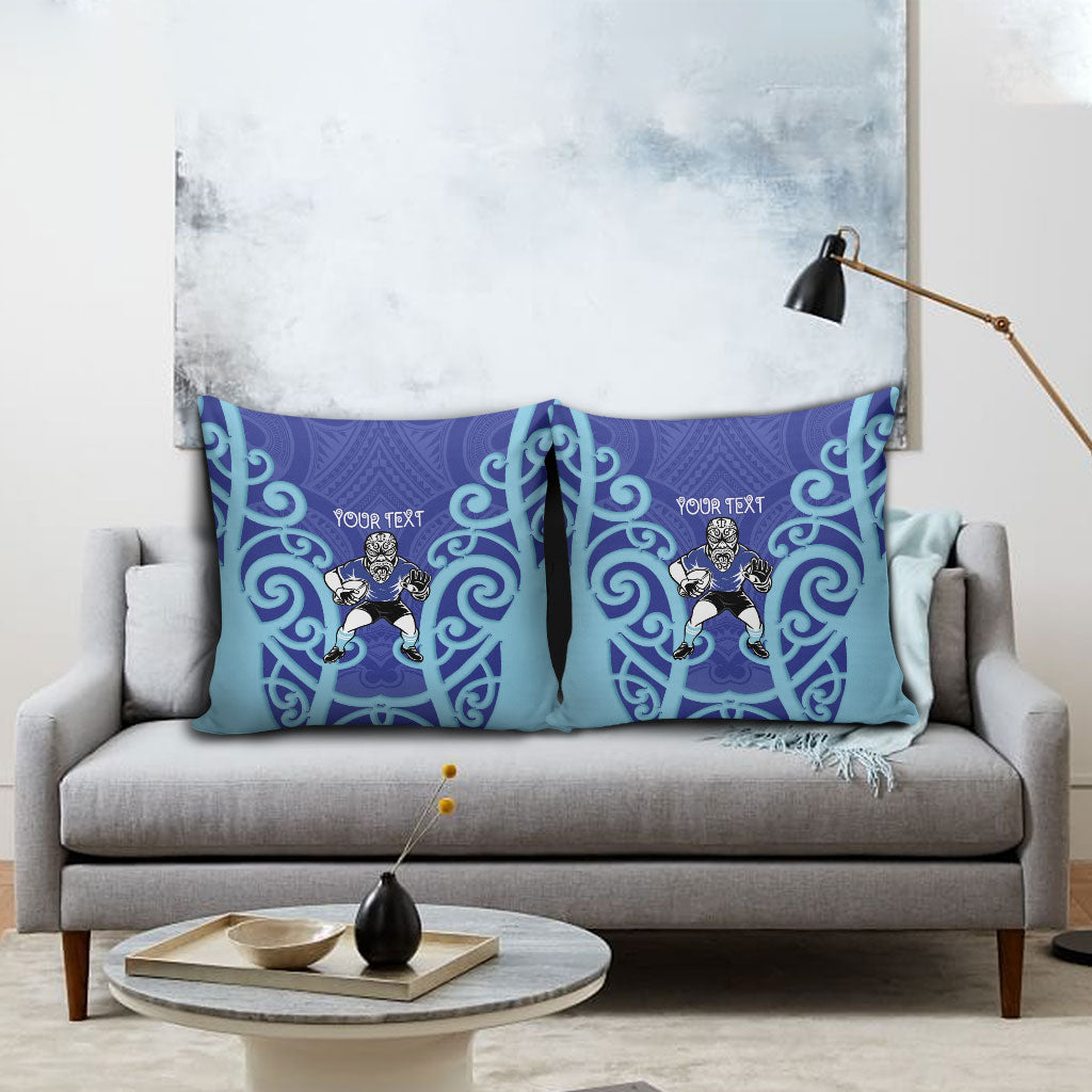 Northland Custom Rugby New Zealand Pillow Cover Aotearoa Maori Pukana Tiki Mascot
