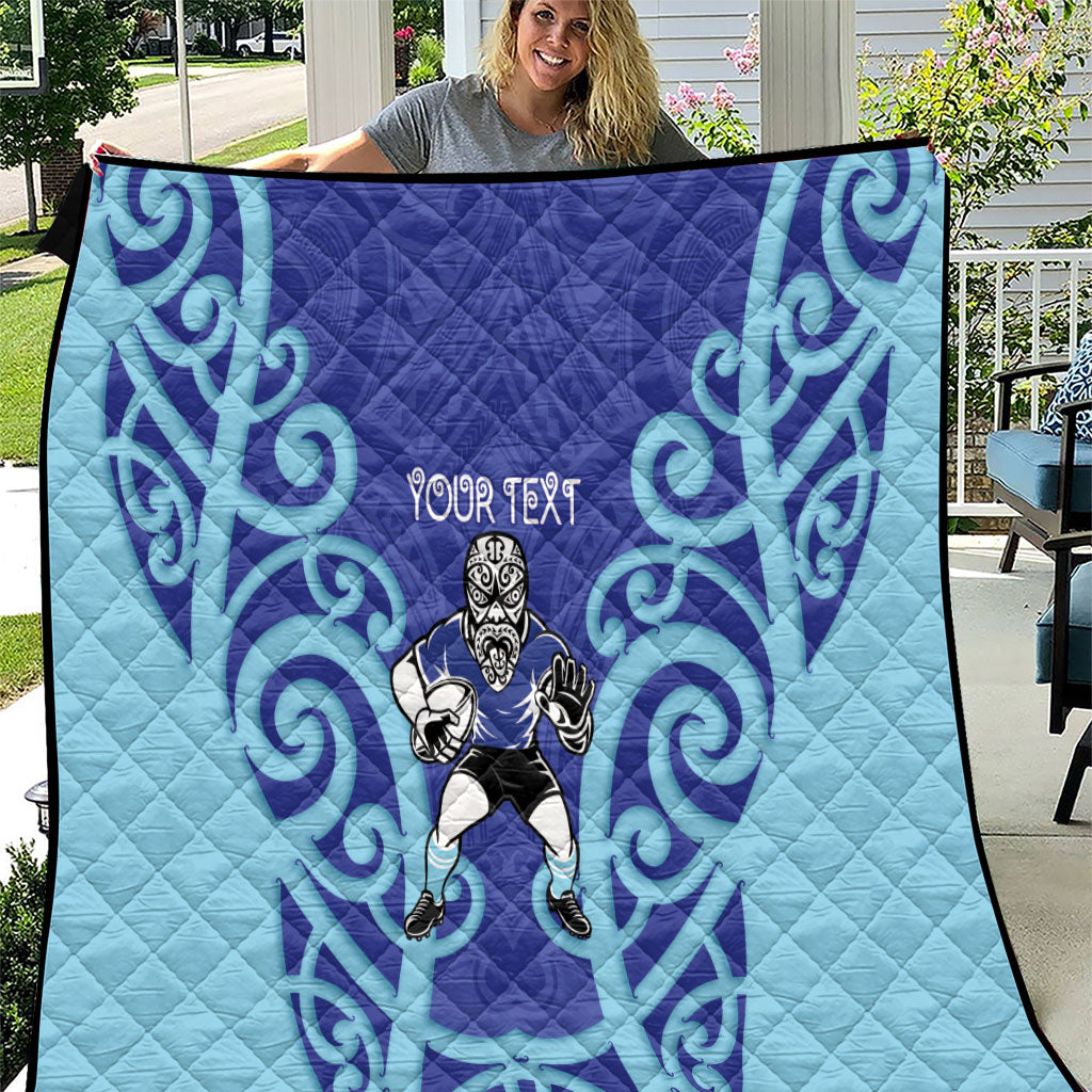 Northland Custom Rugby New Zealand Quilt Aotearoa Maori Pukana Tiki Mascot