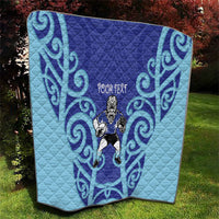Northland Custom Rugby New Zealand Quilt Aotearoa Maori Pukana Tiki Mascot