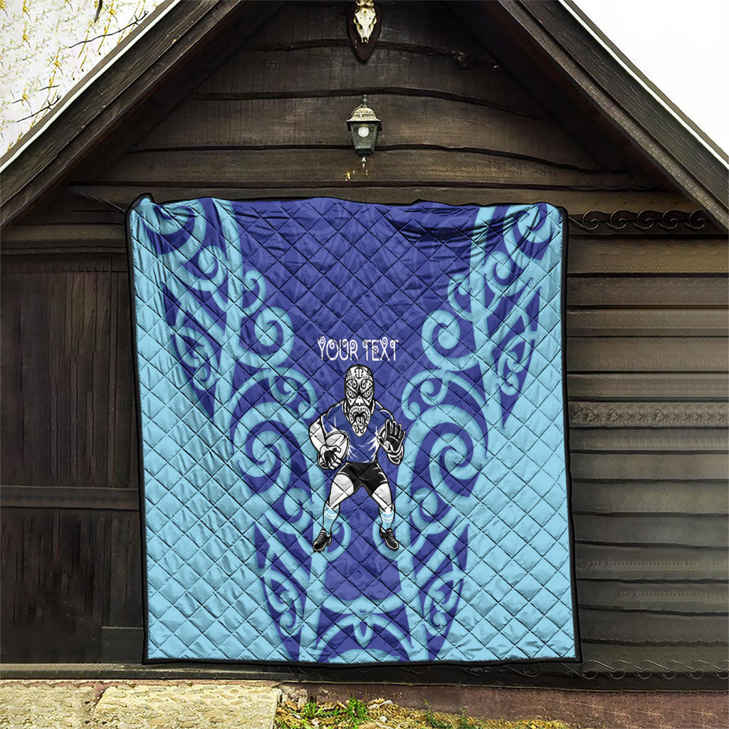 Northland Custom Rugby New Zealand Quilt Aotearoa Maori Pukana Tiki Mascot