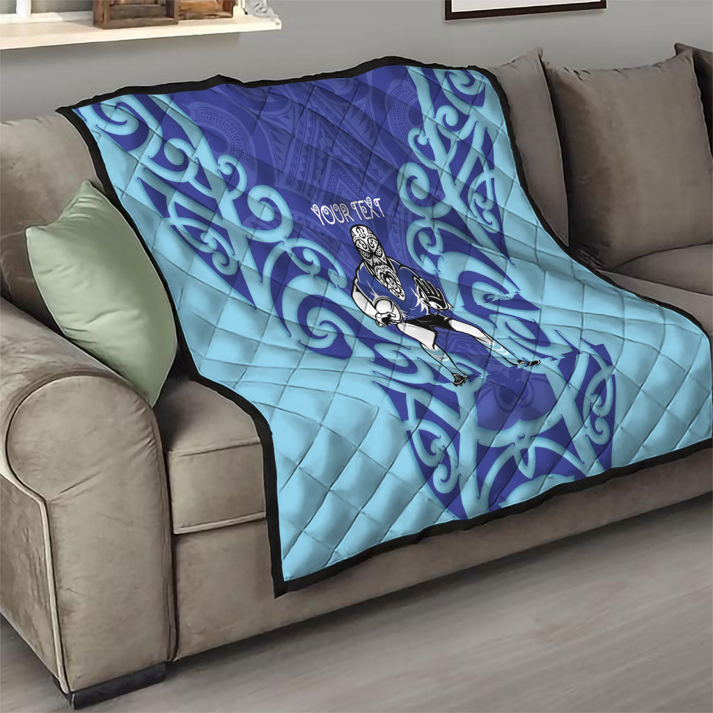 Northland Custom Rugby New Zealand Quilt Aotearoa Maori Pukana Tiki Mascot