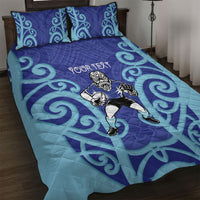 Northland Custom Rugby New Zealand Quilt Bed Set Aotearoa Maori Pukana Tiki Mascot