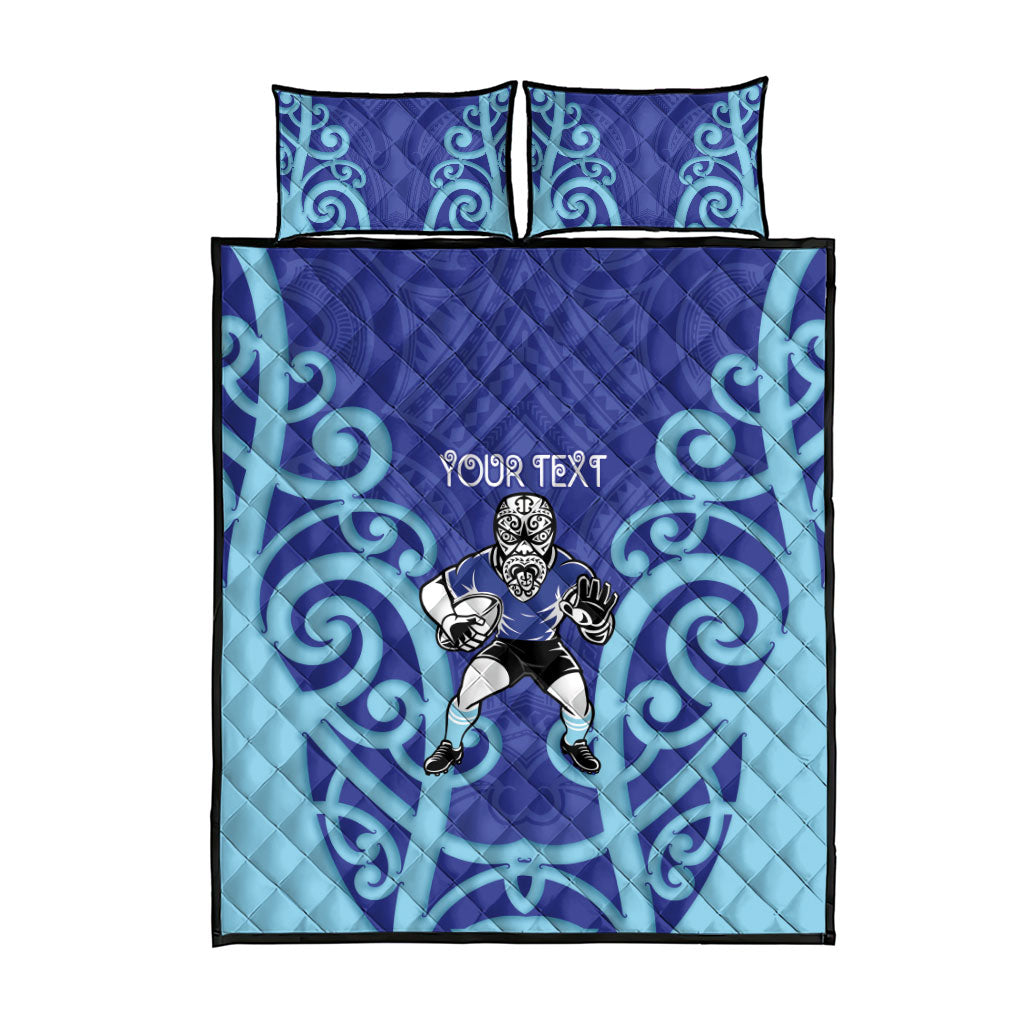 Northland Custom Rugby New Zealand Quilt Bed Set Aotearoa Maori Pukana Tiki Mascot