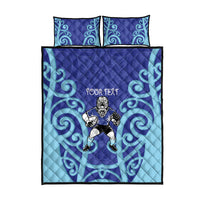 Northland Custom Rugby New Zealand Quilt Bed Set Aotearoa Maori Pukana Tiki Mascot