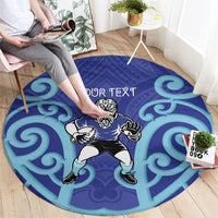 Northland Custom Rugby New Zealand Round Carpet Aotearoa Maori Pukana Tiki Mascot