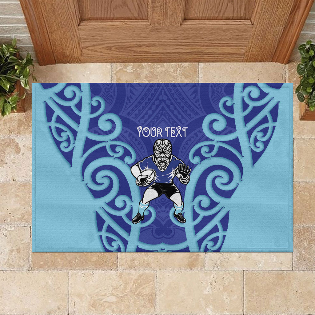 Northland Custom Rugby New Zealand Rubber Doormat Aotearoa Maori Pukana Tiki Mascot