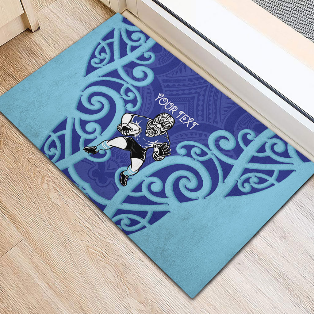 Northland Custom Rugby New Zealand Rubber Doormat Aotearoa Maori Pukana Tiki Mascot