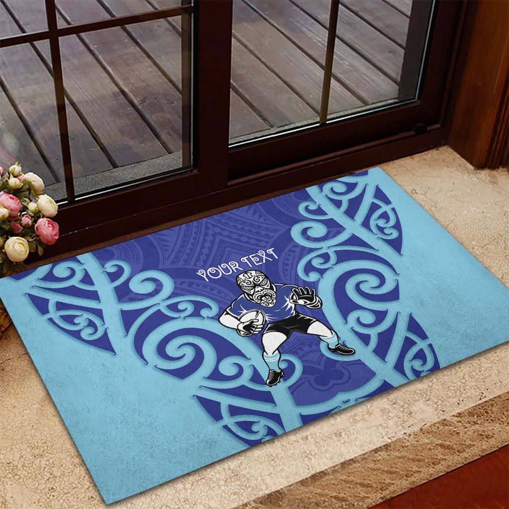 Northland Custom Rugby New Zealand Rubber Doormat Aotearoa Maori Pukana Tiki Mascot