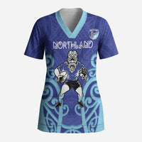 Northland Custom Rugby New Zealand Scrub Top Aotearoa Maori Pukana Tiki Mascot