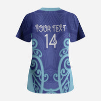 Northland Custom Rugby New Zealand Scrub Top Aotearoa Maori Pukana Tiki Mascot
