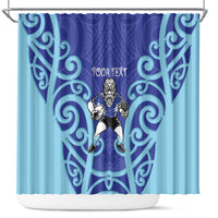 Northland Custom Rugby New Zealand Shower Curtain Aotearoa Maori Pukana Tiki Mascot