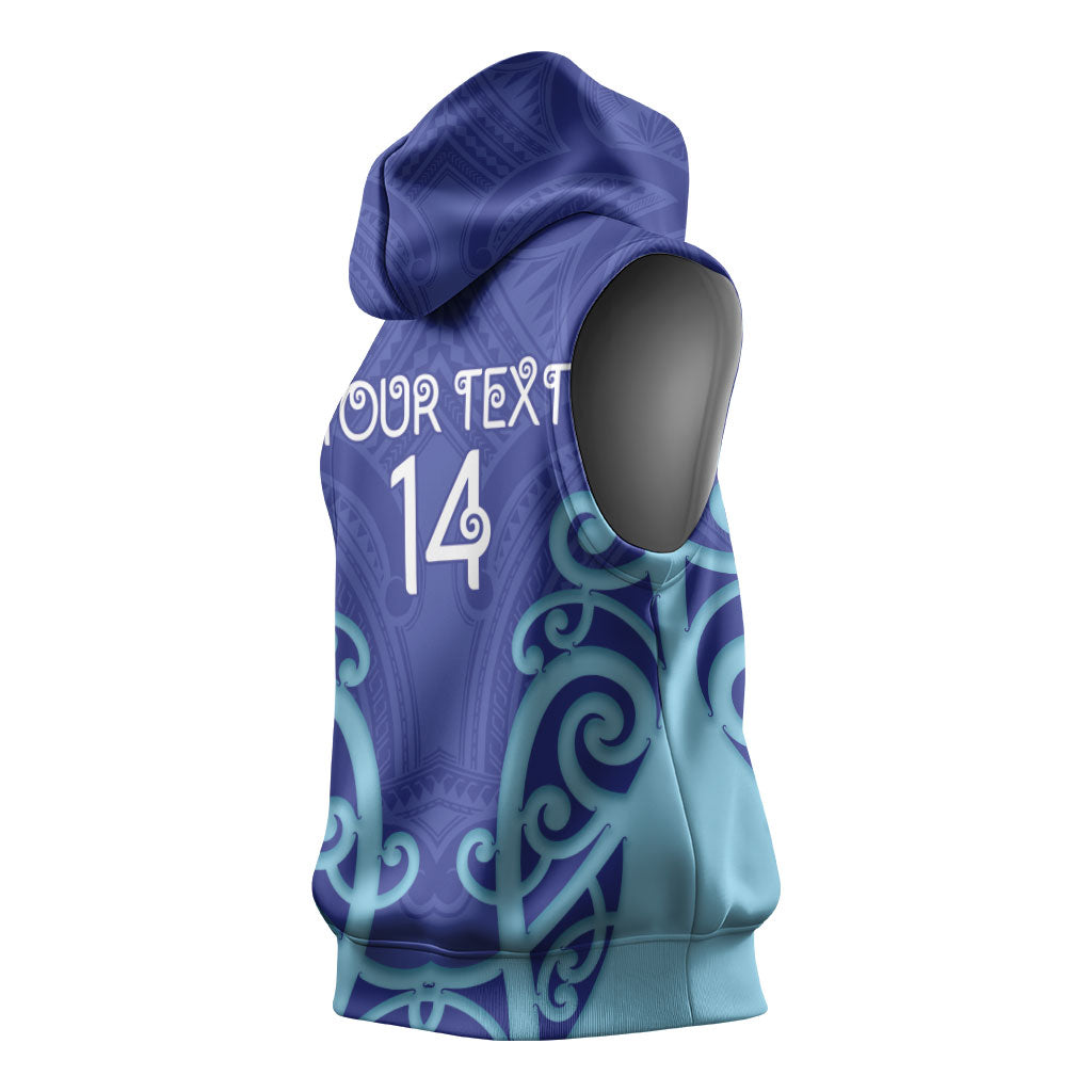 Northland Custom Rugby New Zealand Sleeveless Hoodie Aotearoa Maori Pukana Tiki Mascot