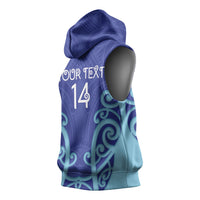 Northland Custom Rugby New Zealand Sleeveless Hoodie Aotearoa Maori Pukana Tiki Mascot