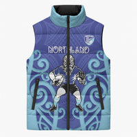 Northland Custom Rugby New Zealand Sleeveless Puffer Jacket Aotearoa Maori Pukana Tiki Mascot