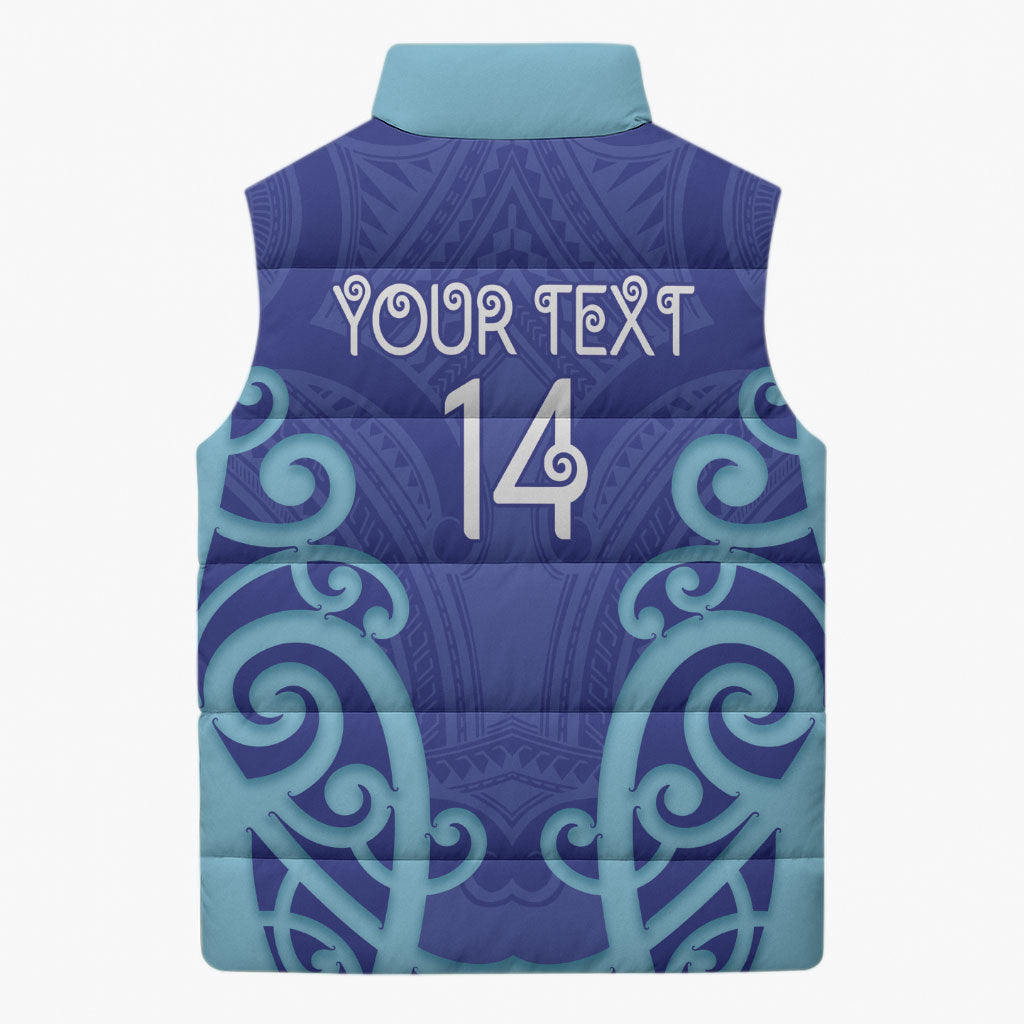Northland Custom Rugby New Zealand Sleeveless Puffer Jacket Aotearoa Maori Pukana Tiki Mascot