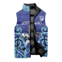 Northland Custom Rugby New Zealand Sleeveless Puffer Jacket Aotearoa Maori Pukana Tiki Mascot