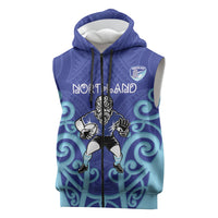 Northland Custom Rugby New Zealand Sleeveless Zip Hoodie Aotearoa Maori Pukana Tiki Mascot