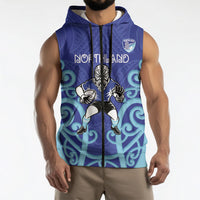 Northland Custom Rugby New Zealand Sleeveless Zip Hoodie Aotearoa Maori Pukana Tiki Mascot