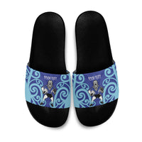 Northland Custom Rugby New Zealand Slide Sandals Aotearoa Maori Pukana Tiki Mascot