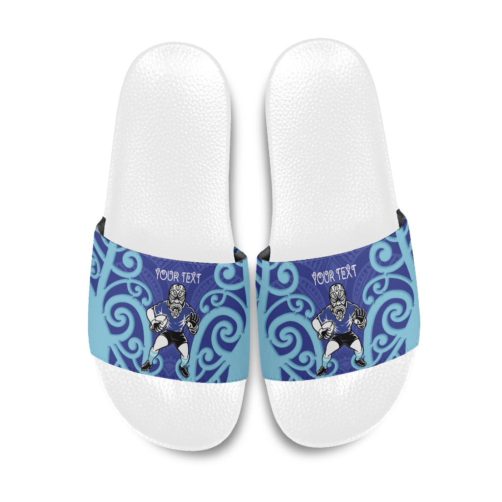 Northland Custom Rugby New Zealand Slide Sandals Aotearoa Maori Pukana Tiki Mascot