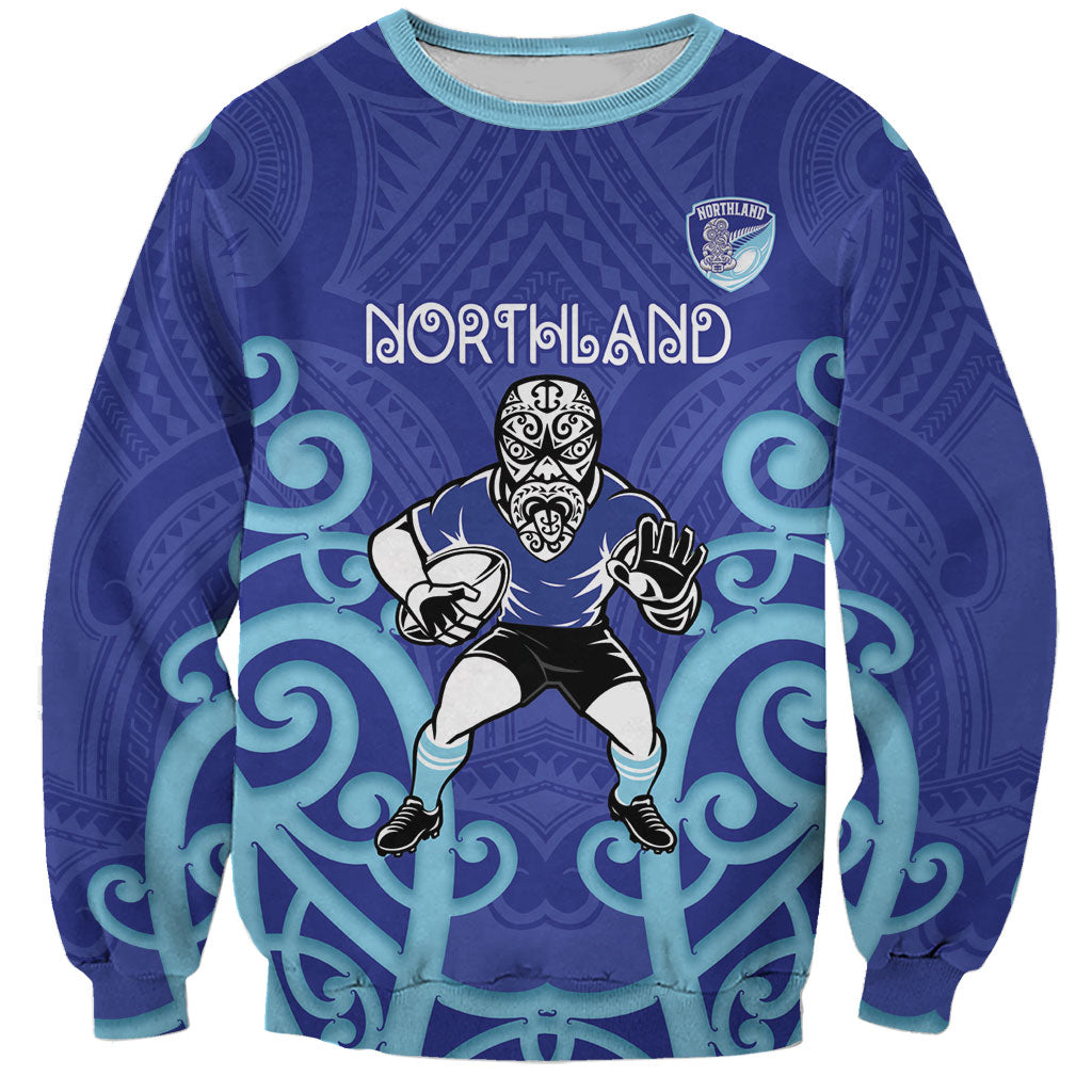 Northland Custom Rugby New Zealand Sweatshirt Aotearoa Maori Pukana Tiki Mascot