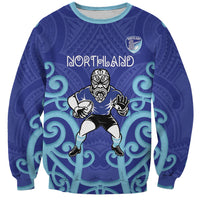Northland Custom Rugby New Zealand Sweatshirt Aotearoa Maori Pukana Tiki Mascot