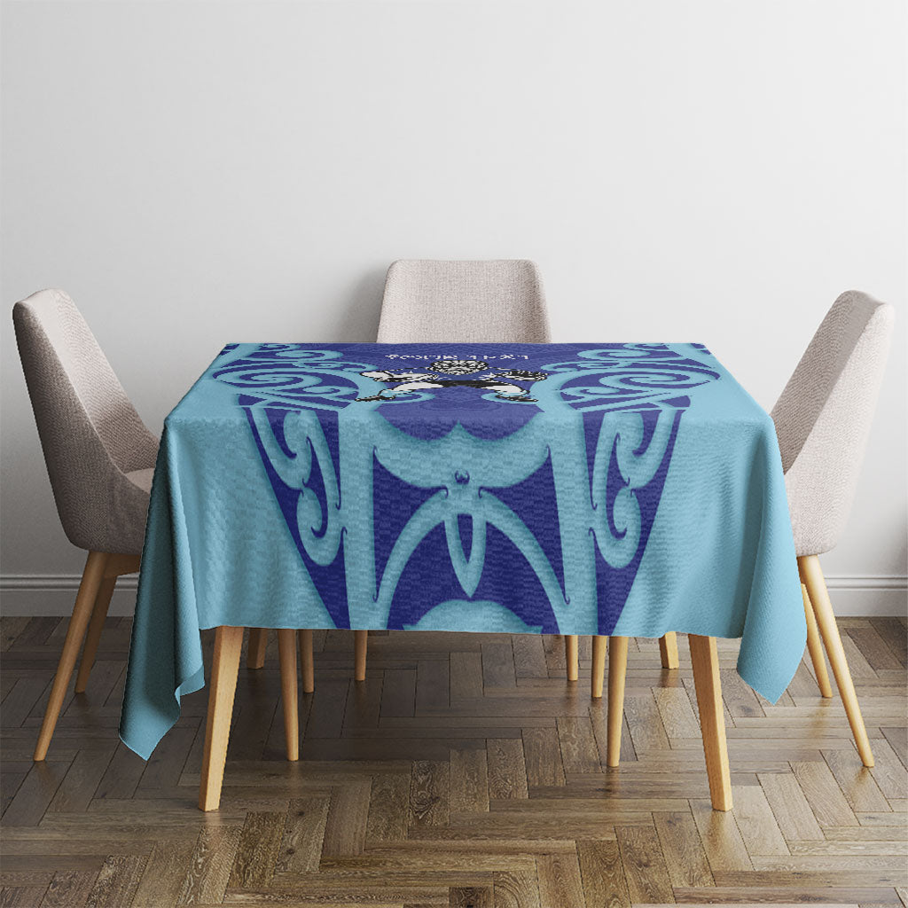Northland Custom Rugby New Zealand Tablecloth Aotearoa Maori Pukana Tiki Mascot
