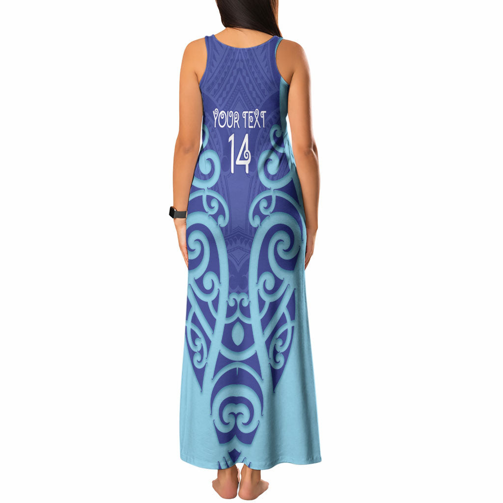 Northland Custom Rugby New Zealand Tank Maxi Dress Aotearoa Maori Pukana Tiki Mascot