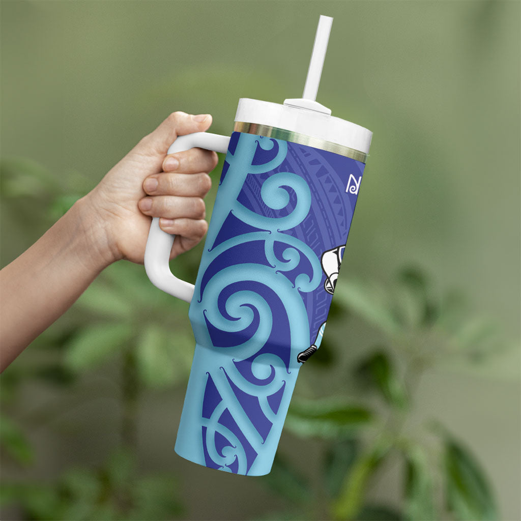 Northland Rugby New Zealand Tumbler With Handle Aotearoa Maori Pukana Tiki Mascot
