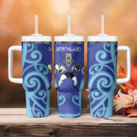 Northland Rugby New Zealand Tumbler With Handle Aotearoa Maori Pukana Tiki Mascot