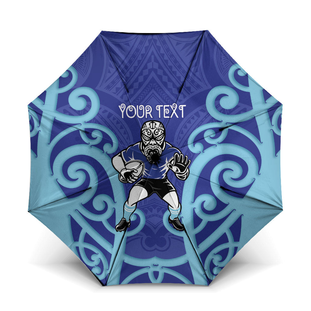 Northland Custom Rugby New Zealand Umbrella Aotearoa Maori Pukana Tiki Mascot