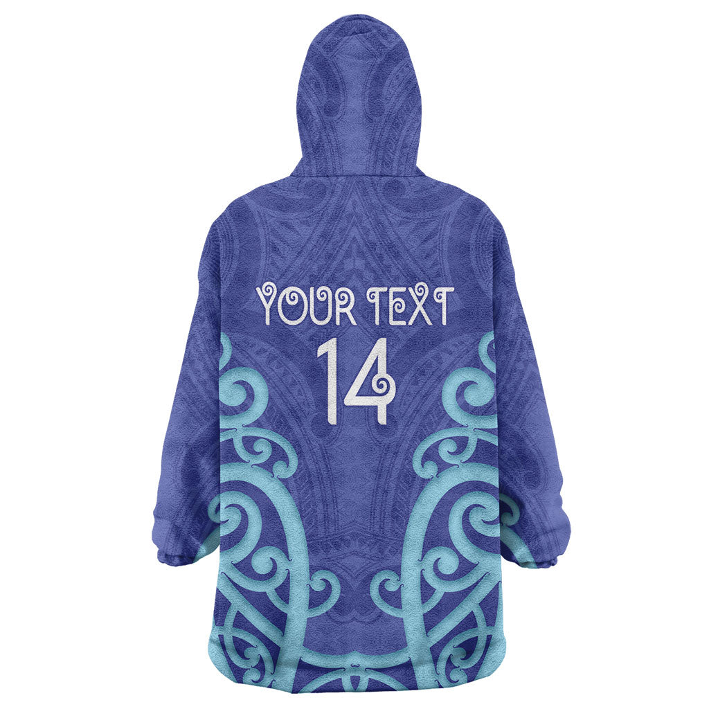 Northland Custom Rugby New Zealand Wearable Blanket Hoodie Aotearoa Maori Pukana Tiki Mascot