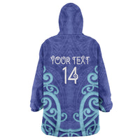 Northland Custom Rugby New Zealand Wearable Blanket Hoodie Aotearoa Maori Pukana Tiki Mascot