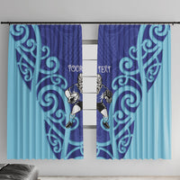 Northland Custom Rugby New Zealand Window Curtain Aotearoa Maori Pukana Tiki Mascot